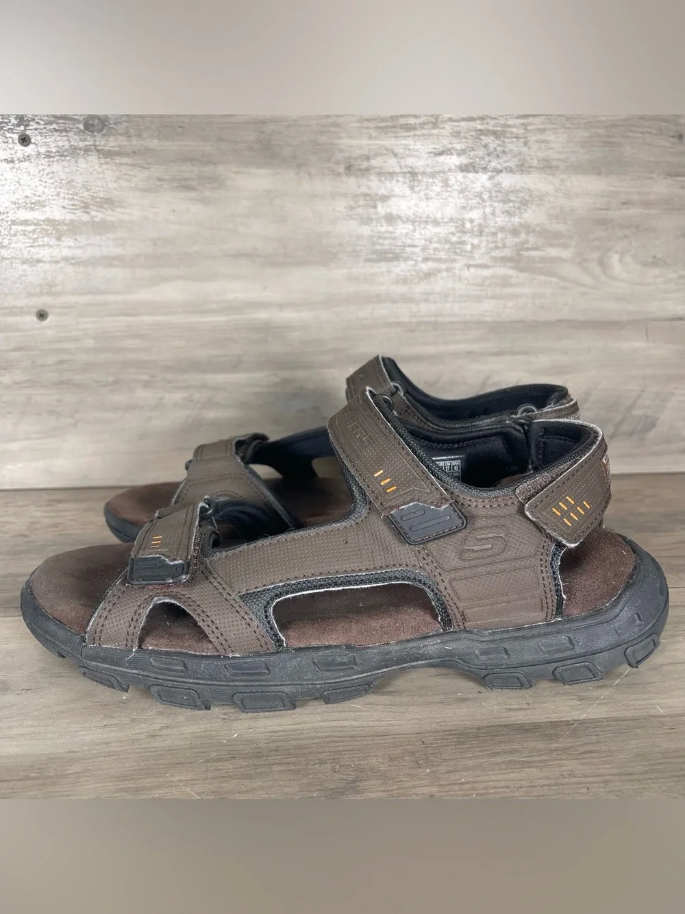 Skechers Garven Louden Sandals Mens 9 Brown Comfort Fishing Hiking Memory Foam